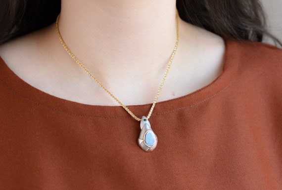 Sterling Silver Designer DURAN Natural Opal Neckl… - image 4