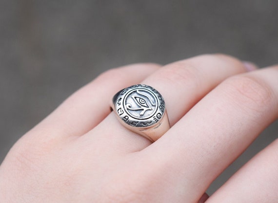 Sterling Silver Udjat Egyptian Eye of Horus Ring Sterling Egypt Jewelry Egyptian Ring Egyptian Jewelry Eye Jewelry Egyptian Eye Ring