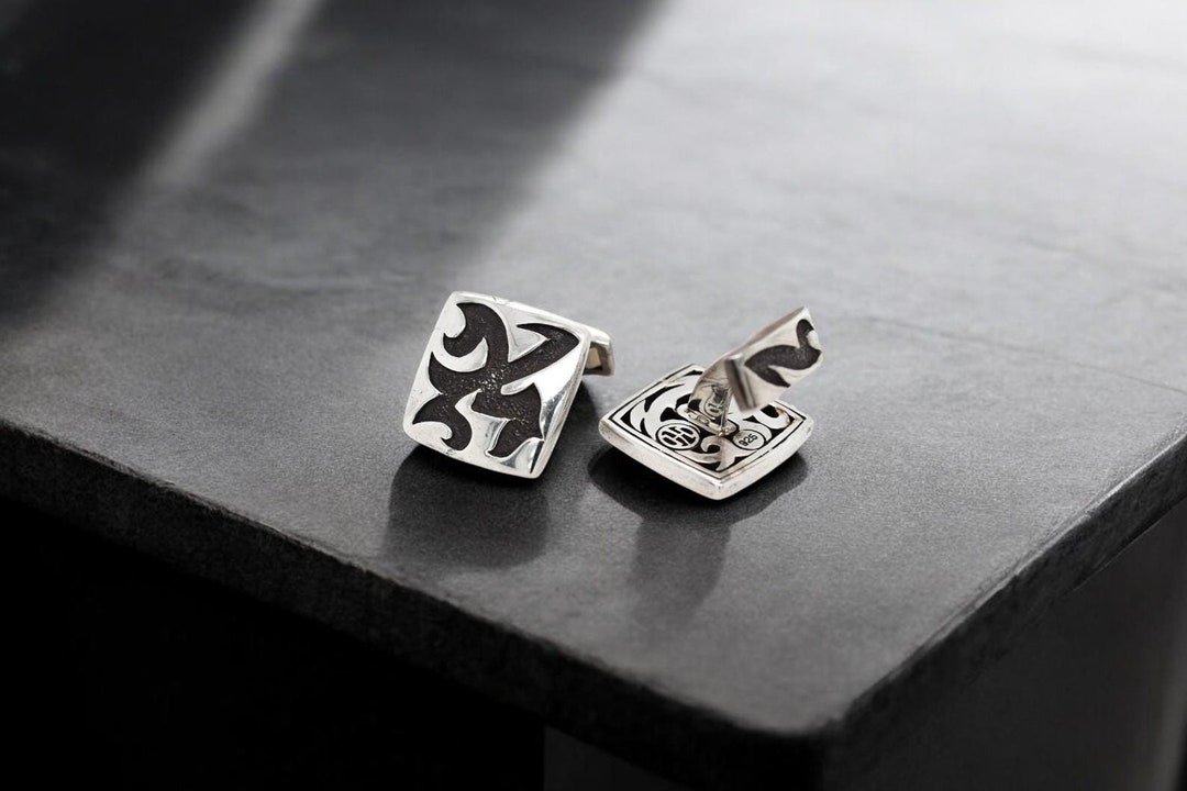Sterling Silver John Hardy Dayak Cuff Links, Sterling Silver Cuff
