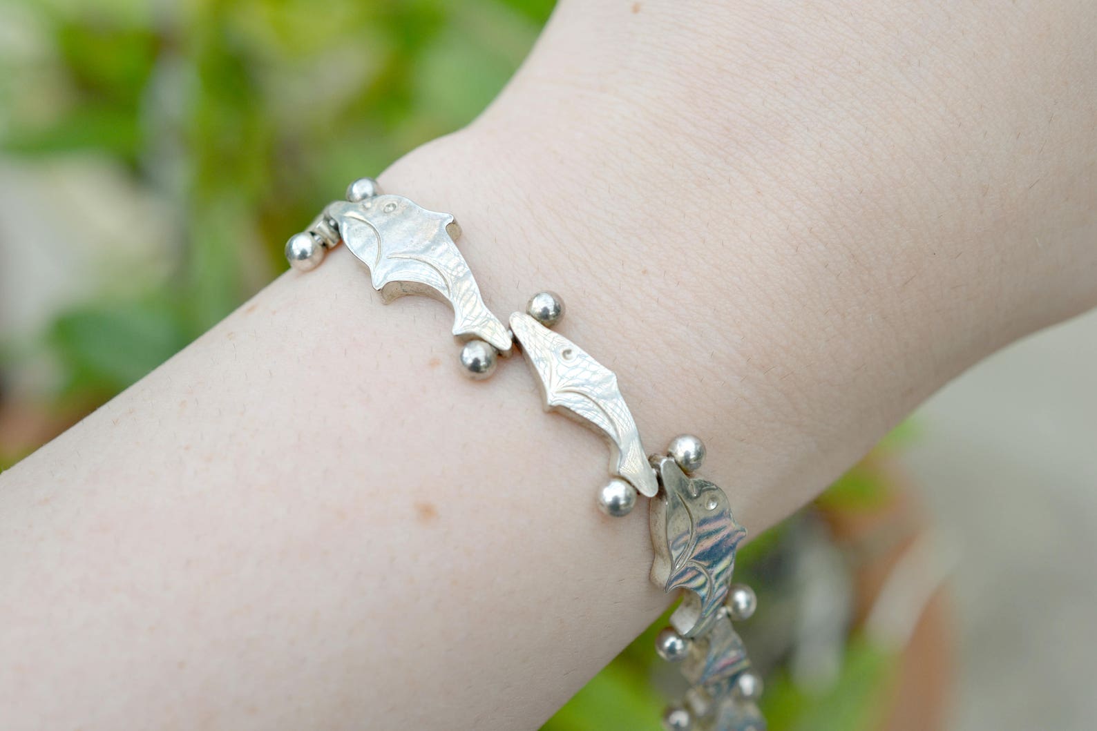Sterling Silver Dolphin Link Bracelet Sterling Dolphin Etsy