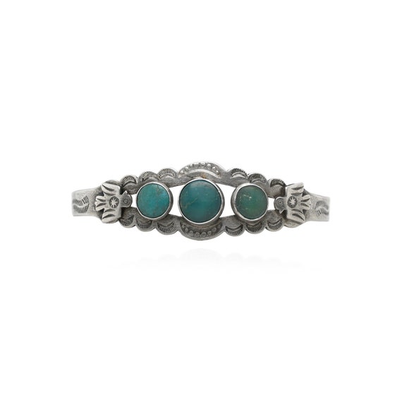 Fred Harvey Era Native American Sterling Turquois… - image 1