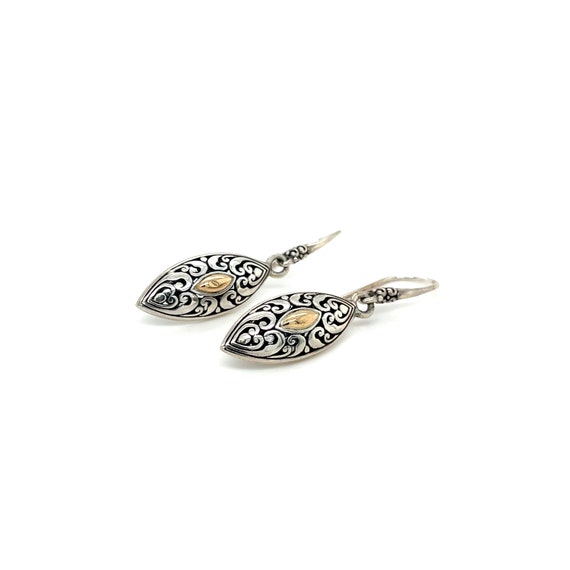 Sterling Silver and 18k Yellow Gold Filigree Dang… - image 2