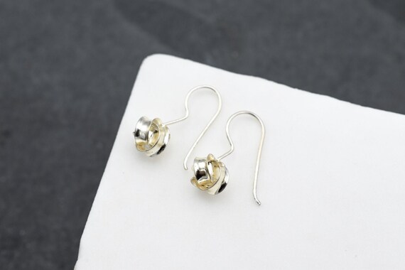 Sterling Silver Woven Knot Dangle Earrings, Knotted Silver Earrings, Woven Sterling Earrings, Minimalist Dangle, Geometric Dangle Earrings