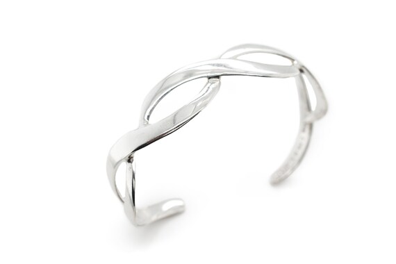 Sterling Silver Twisted Cuff Bracelet, Braided Sterling Cuff, Twisted Sterling Silver Bracelet, Modern Sterling Silver Cuff, Men's Jewelry