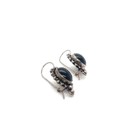 Sterling Silver Black Onyx Dangle Earrings, 925 S… - image 4