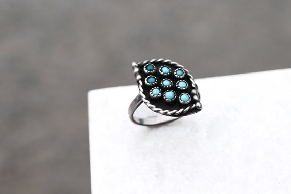 Sterling Silver Zuni Snake Eye Ring, Old Pawn Zuni
