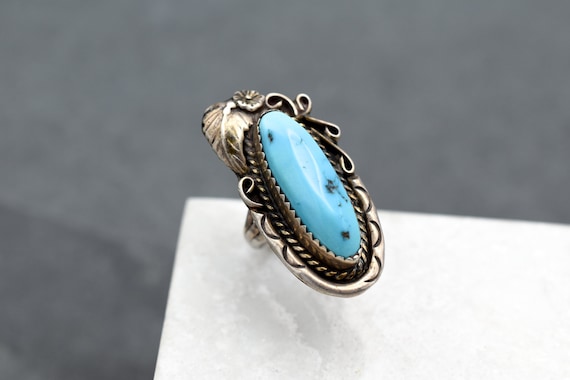 Sterling Silver Native American Turquoise Ring, Fl