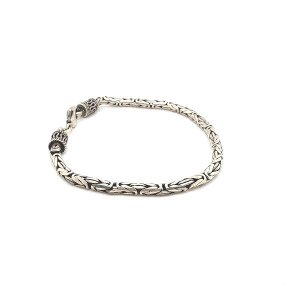 Sterling Silver Balinese Byzantine Link Bracelet,… - image 2