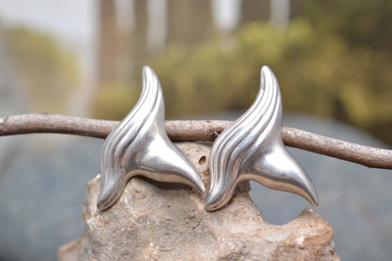 Sterling Silver Abstract Hollow Earrings, Moderni… - image 3