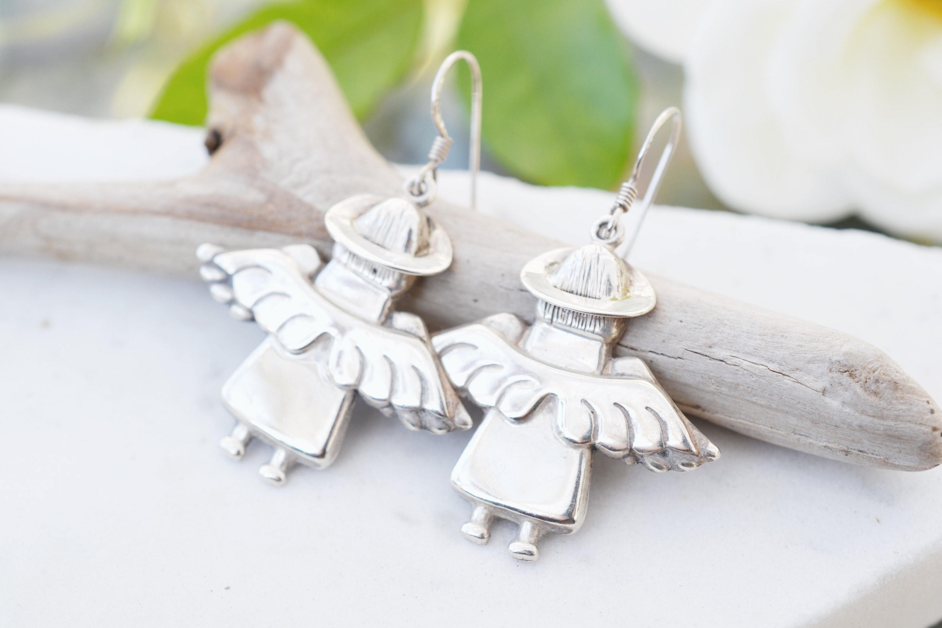 Sterling Silver Dangle Angel Earrings Christmas Angel Etsy