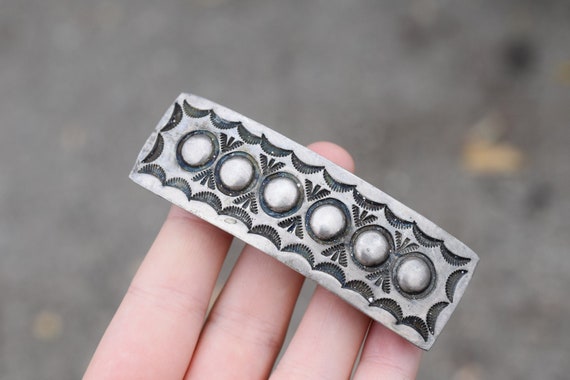 Sterling Silver Native American Tribal Stamped Bar