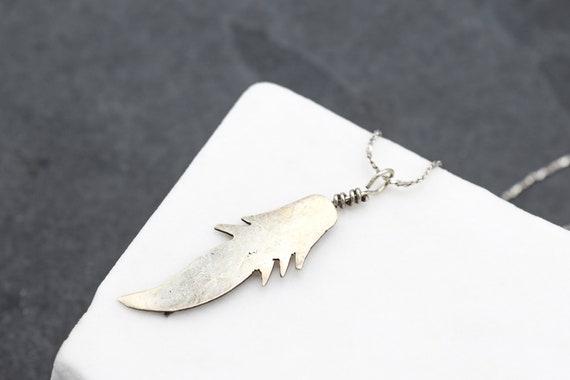 Sterling Silver Native American Feather Necklace,… - image 3