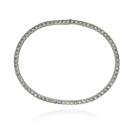ネックレス・ペンダント ROMANTINUER SN107 NECKLACE Unisex Sterling Silver Tennis Chain With 3mm Sparkling