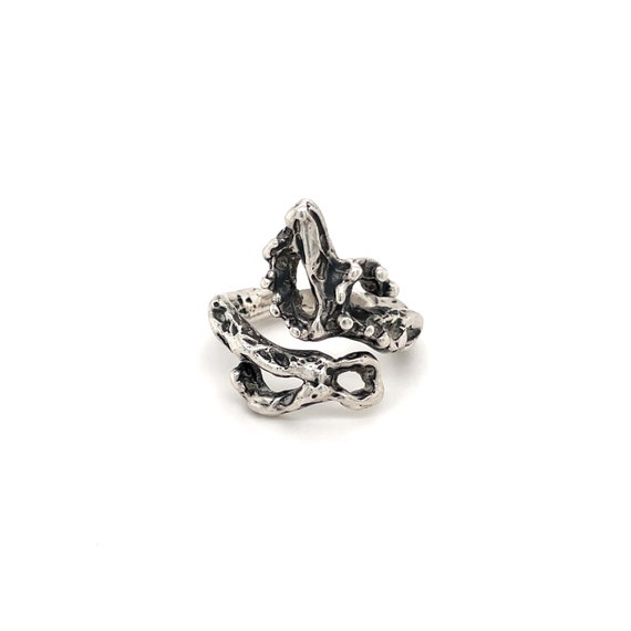 Sterling Silver Brutalist Statement Ring, Sterlin… - image 3