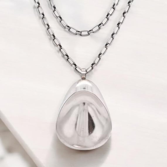 Nanna Ditzel for GEORG JENSEN Sterling Silver Oyster Necklace #328, Georg Jensen Necklace, Georg Jensen Jewelry, Danish Necklace