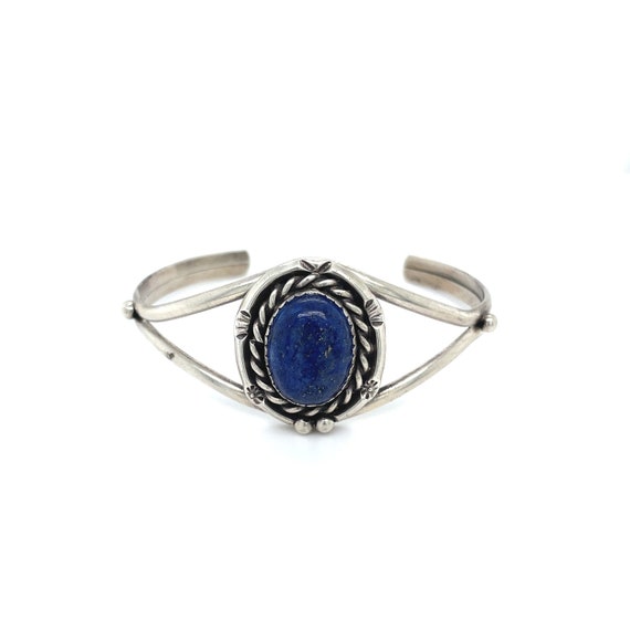 Dropdead Gorgeous Vintage Native American Navajo Lapis Heart Sterling Silver Bracelet Dropdead Gorgeous Vintage Native American Navajo Lapis Heart Sterling Silver Bracelet