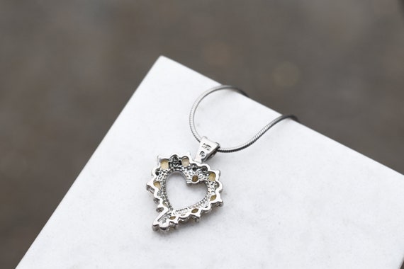 Sterling Silver and Citrine Open Heart Necklace, … - image 2