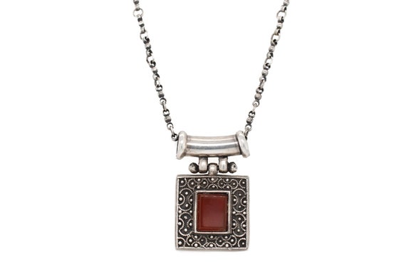 Sterling Silver Designer Gümüş Carnelian Necklace, Carnelian Jewelry, Boho Carnelian Necklace, Sterling Silver Designer Gemstone Necklace