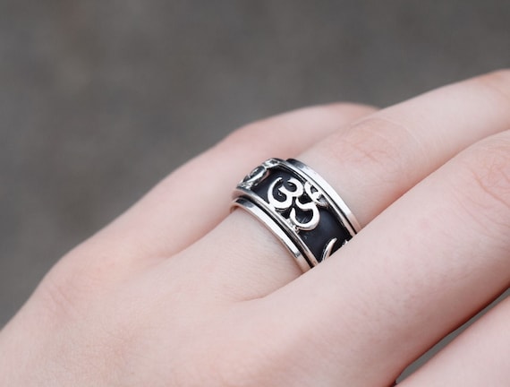 Sterling Silver Om Band Ring Sterling Silver Om Band Ring