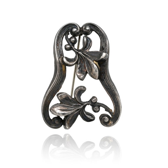 William Kerr Art Nouveau Flower Pin, Floral Pin, Flower Jewelry, Art Nouveau Brooch, Art Nouveau Sterling Silver Pin, Antique Brooch