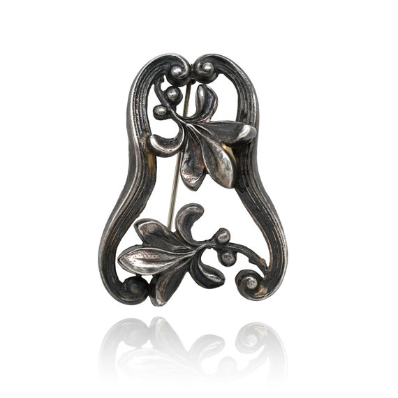 William Kerr Art Nouveau Flower Pin, Floral Pin, … - image 1