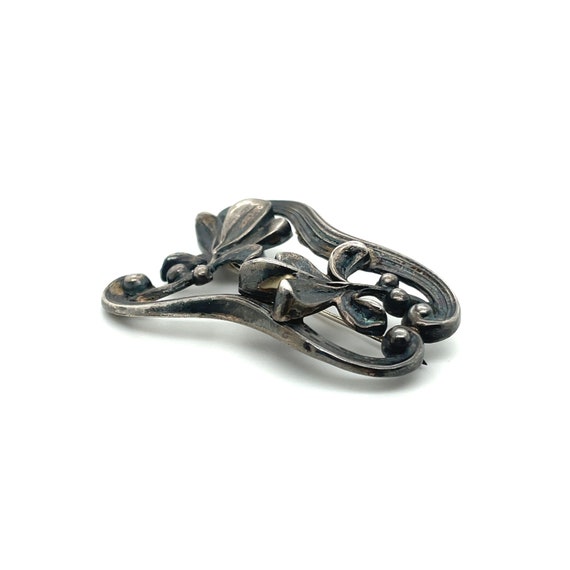William Kerr Art Nouveau Flower Pin, Floral Pin, Flower Jewelry, Art Nouveau Brooch, Art Nouveau Sterling Silver Pin, Antique Brooch View 2