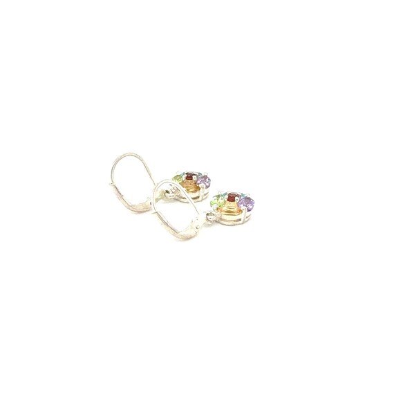 Sterling Silver Multigem Rainbow Dangle Earrings,… - image 3