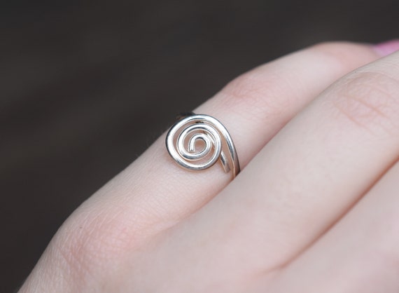 Chunky Ring with Silver Spiral, Sterling Silver, Handmade | Banshee Silver  – bansheesilver.com