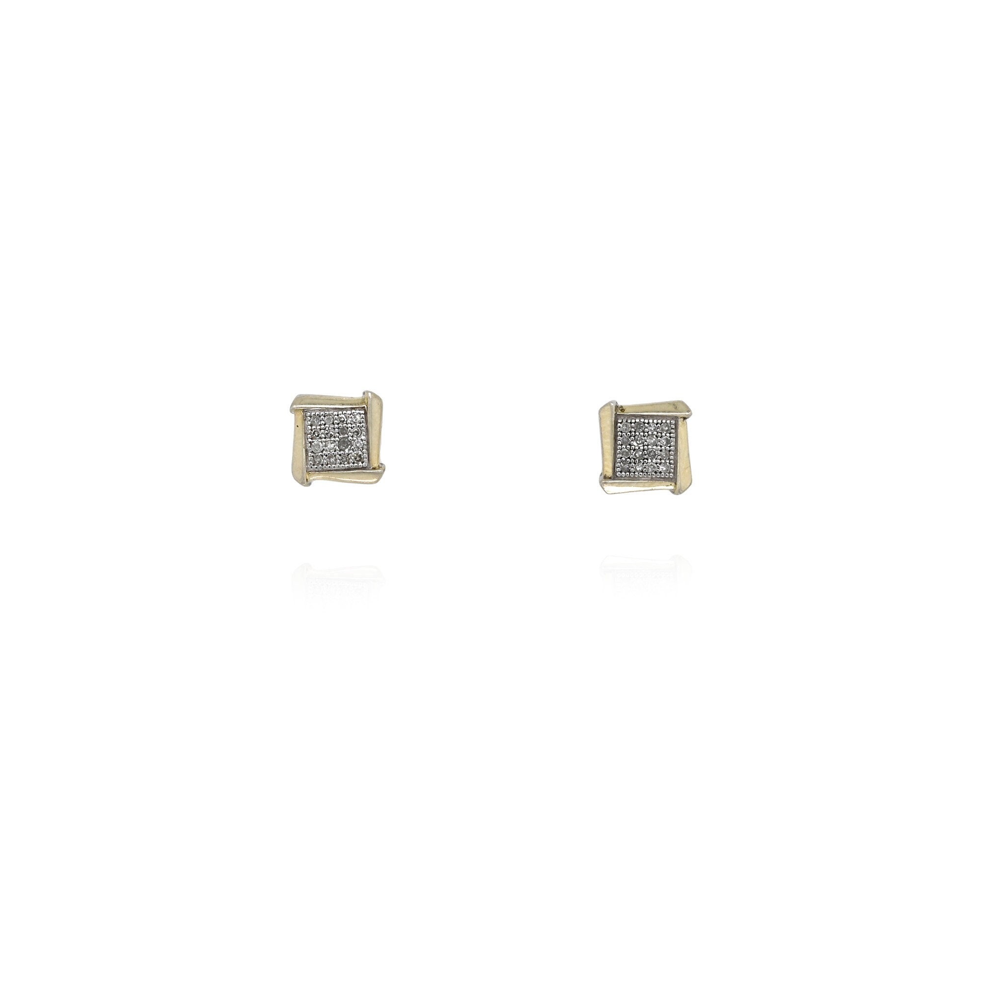 10K Gold Real Diamond Cluster Stud Earrings – 0.75ctw 7mm Round, Ladies