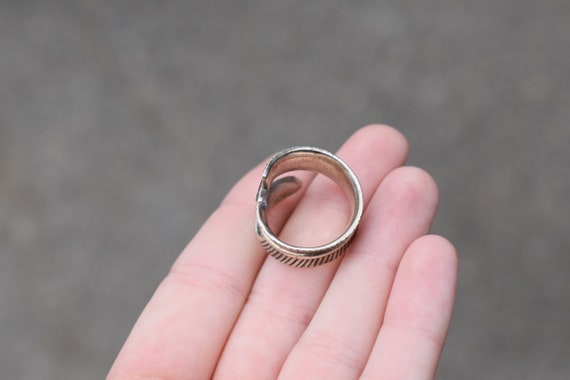 Sterling Silver Native American Feather Wrap Ring… - image 2