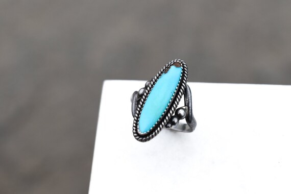 Sterling Silver Southwest Oval Turquoise Ring, Sim