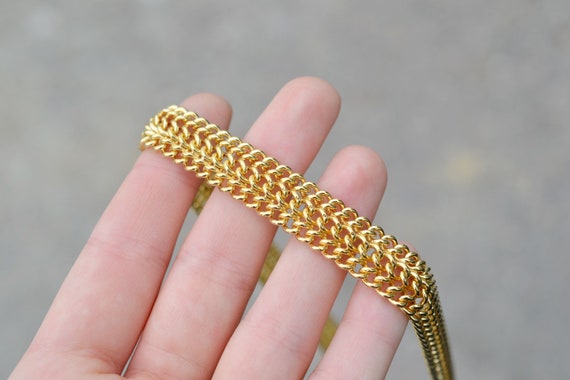 Sterling Silver Gold Overlay Wide Link Necklace Wide Gold Chain