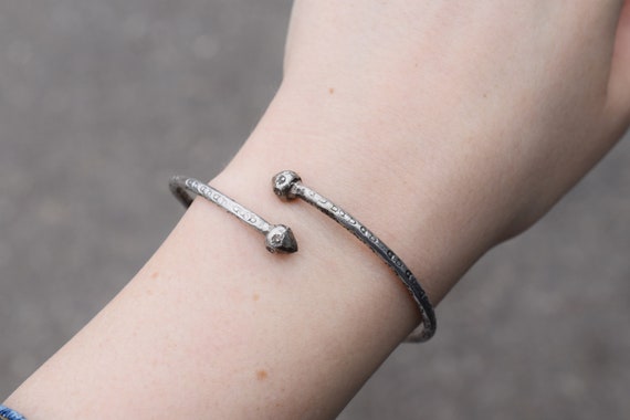 Sterling Silver Balinese Bypass Bangle Bracelet, … - image 1