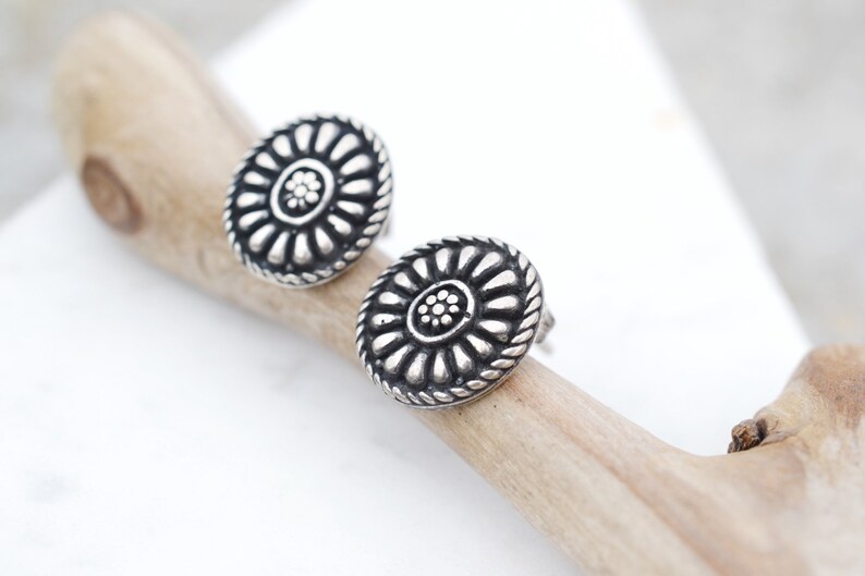 Boho Sterling Jewerly Classic Sterling Jewelry Sterling Silver Oval Jewelry Set Sterling Pendant and Earrings Set Oval Stud Earrings