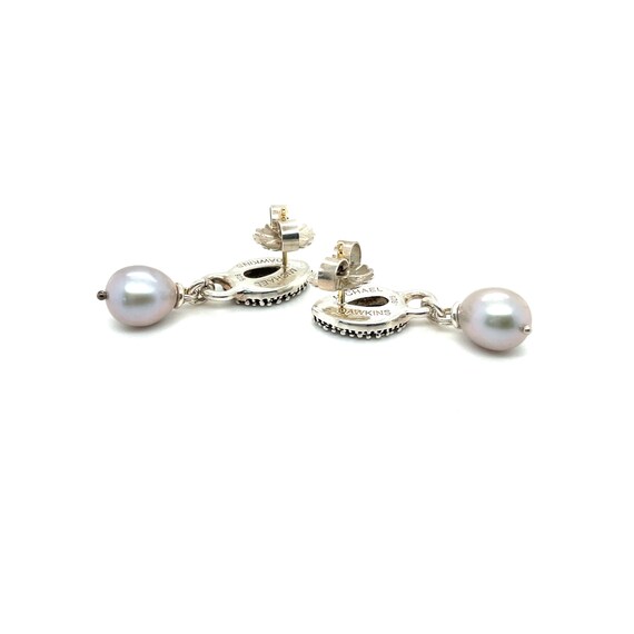 Sterling Silver MICHAEL DAWKINS Pearl Dangle Earrings Simple Etsy UK