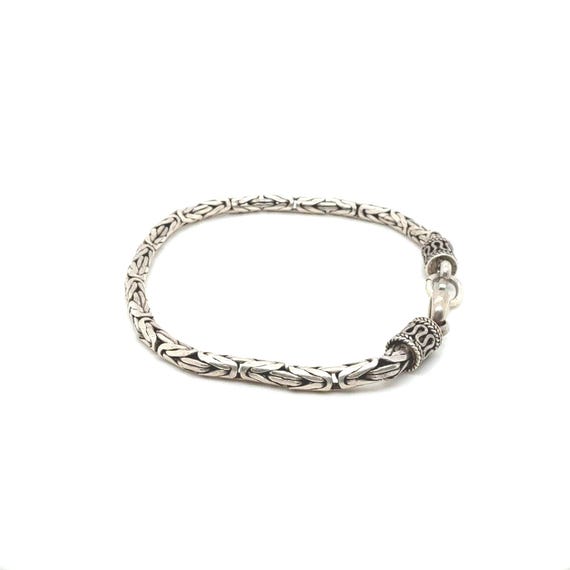 Sterling Silver Balinese Byzantine Link Bracelet,… - image 4
