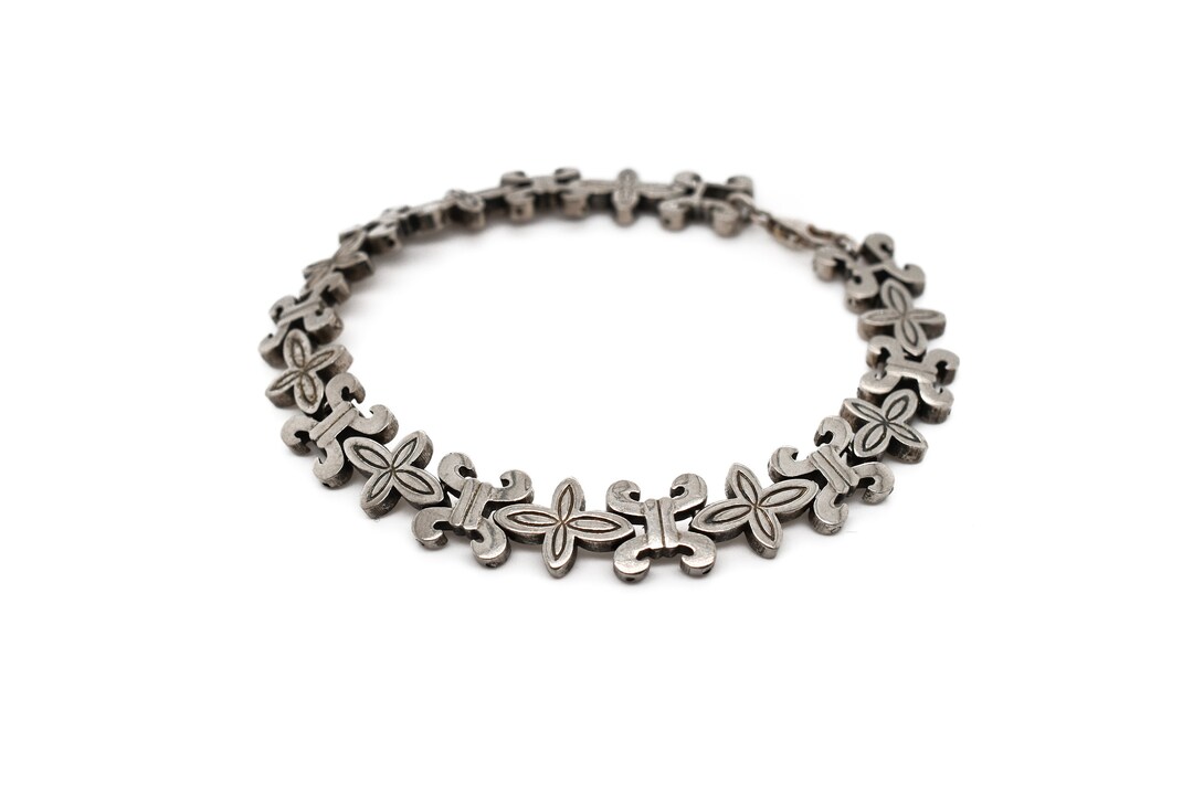Sterling Silver x Link Bracelet, Classic Sterling Silver Link Bracelet
