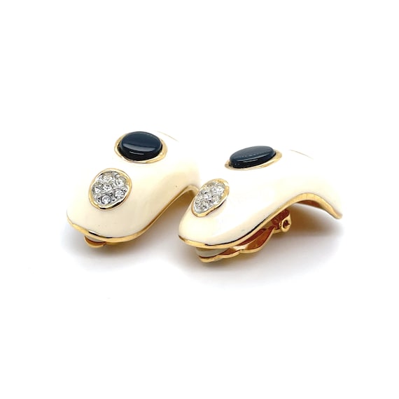 Gold Tone Designer KJL Kenneth J Lane Cream Ename… - image 5