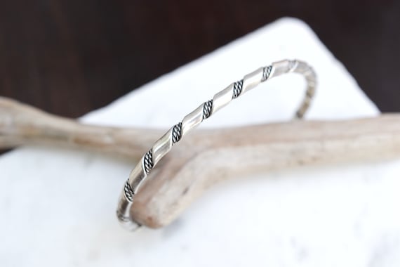 Sterling Silver Unisex Rope Bracelet, Sterling Ro… - image 2