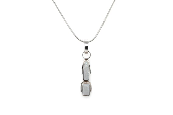 Sterling Silver Natural Opal Necklace, Sterling Silver Opal Jewelry, Sterling Silver Opal Pendant, Opal Inlay Necklace, White Opal Necklace