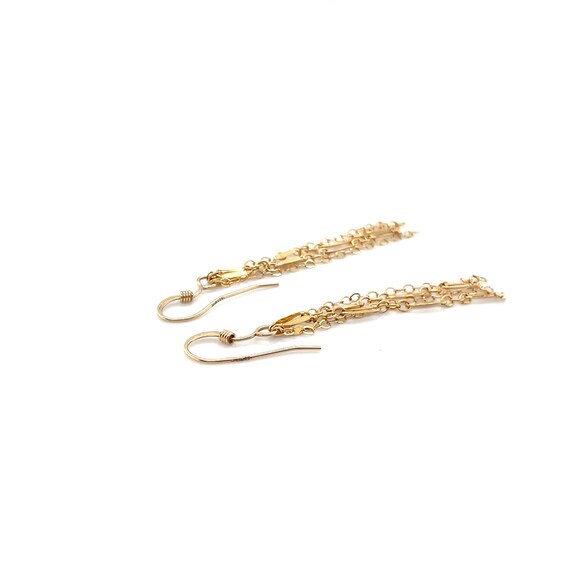 14k Gold Fill Chain Dangle Earrings, Minimalist G… - image 5