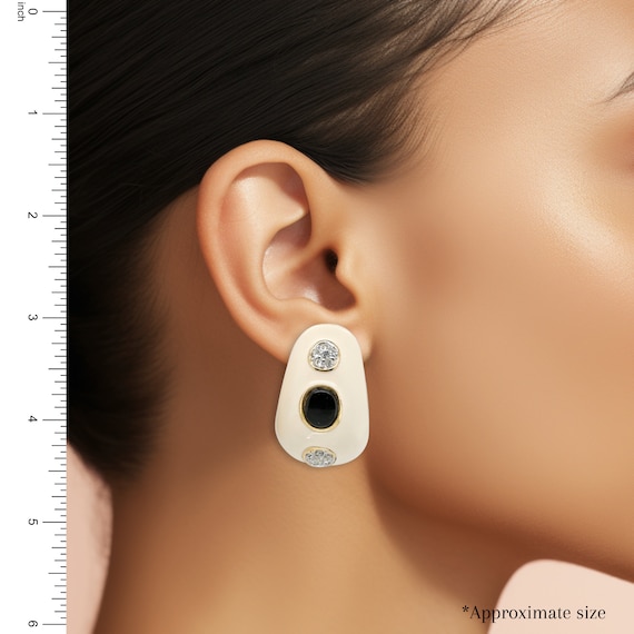 Gold Tone Designer KJL Kenneth J Lane Cream Ename… - image 6