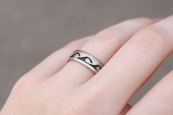 Sterling Silver Tribal Wave Ring Sterling Wave Ring Ocean Ring Sterling Silver Surfer Jewelry Silver Ocean Wave Ring Silver Tribal Ring