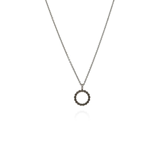 Delicate Sterling Silver Textured Circle Necklace, Minimalist Sterling Necklace, Silver Open Circle Necklace, Artisan Silver Jewelry