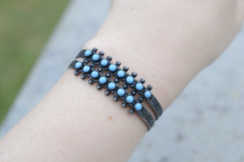 Sterling Silver Zuni Faux Turquoise Snake Eye Cuff Bracelet, Zuni Jewelry, Zuni shops Turquoise Bracelet, Native American Turquoise Cuff Bracelet