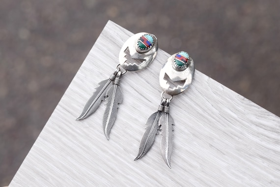 Oval Shaped 2-Stone Mosaic Dangle Earrings Oval Shaped 2-Stone Mosaic Dangle Earrings