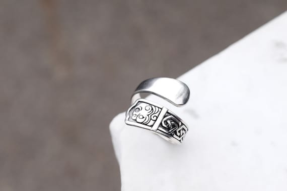Sterling Silver Celtic Knot Wrap Ring, Silver Celtic Bypass Ring, Sterling Silver Irish Jewelry, Celtic Knot Jewelry, Celtic Knot Ring