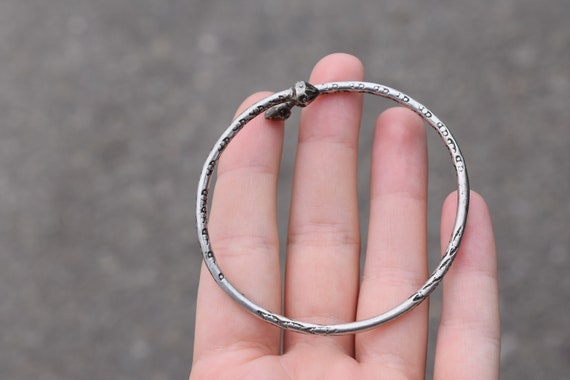 Sterling Silver Balinese Bypass Bangle Bracelet, … - image 2
