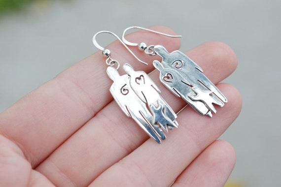 Fun Sterling Silver Far Fetched Family Earrings, … - image 2