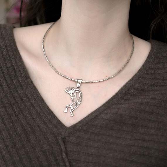 Sterling Silver Native American Kokopelli Pendant… - image 4